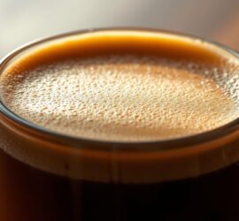 Schaumschicht auf dem Kaffee