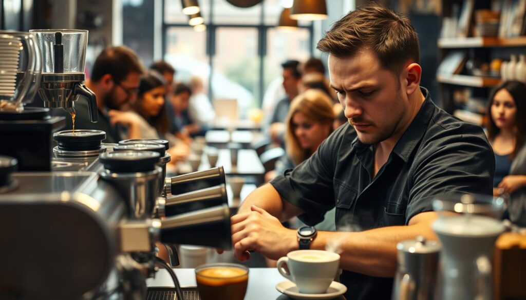 Barista Stress im Arbeitsalltag