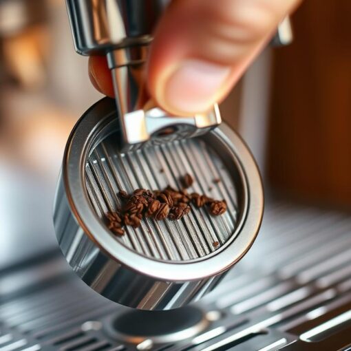 Siebträger Kaffeemaschine ausklopfen