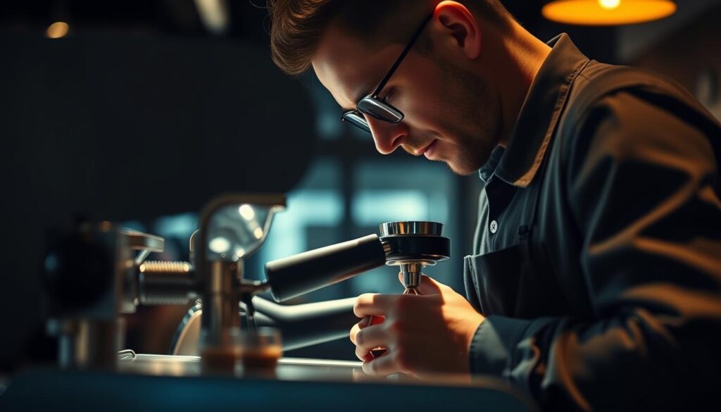 professionelle Abklopftechnik Siebträger professionelle Abklopftechnik Siebträger