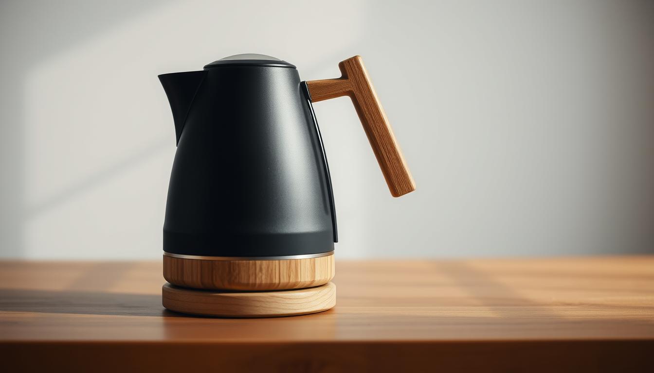 Wasserkocher Schwarz Holz