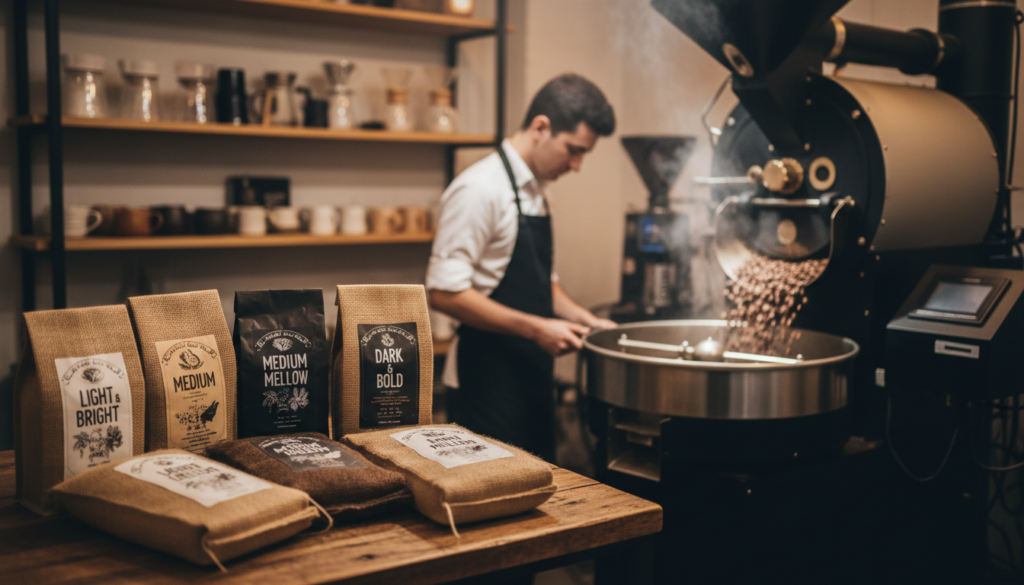 auswahl röstung kaffee