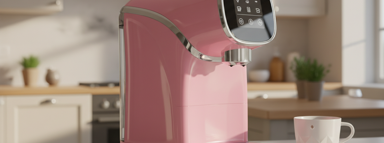 Pinke Kaffeemaschine