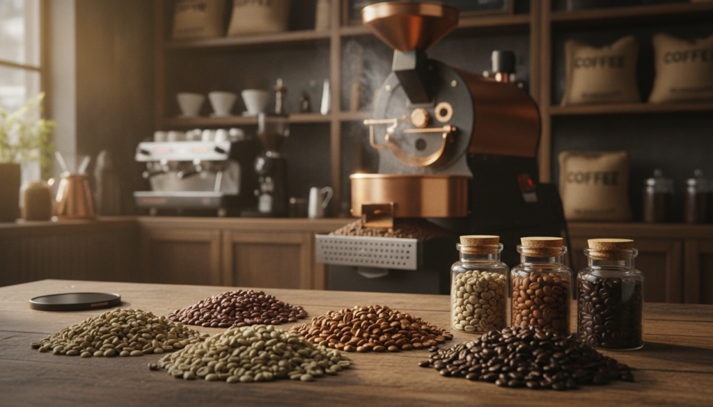 Kaffeebohnen Auswahl und Röstung